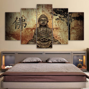 Meditating Buddha figure canvas