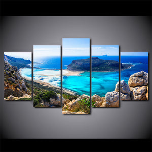 Blue sea and beach canvas
