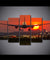 Airplane in the sunset canvas