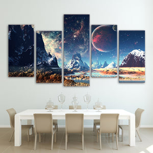 Mountains and universe canvas