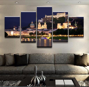 Salzburg bridge azure canvas